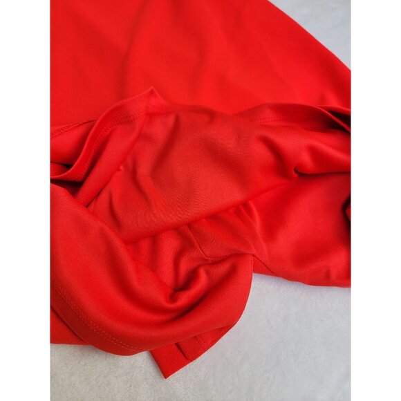 Lauren Ralph Lauren Womens Red Flutter-Sleeve Sheath Dress Size 8 Stretch New - Picture 9 of 9